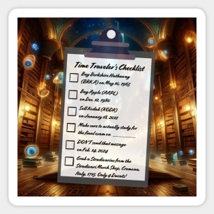 Time Travel Checklist Sticker